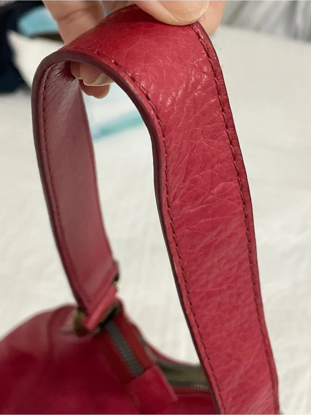 AMERICAN LEATHER CO. Red Leather Hobo Bag - Women's Everyday Carry